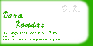 dora kondas business card